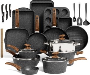 Kitchen Academy Induction Cookware & Bakeware Set, 30pcs